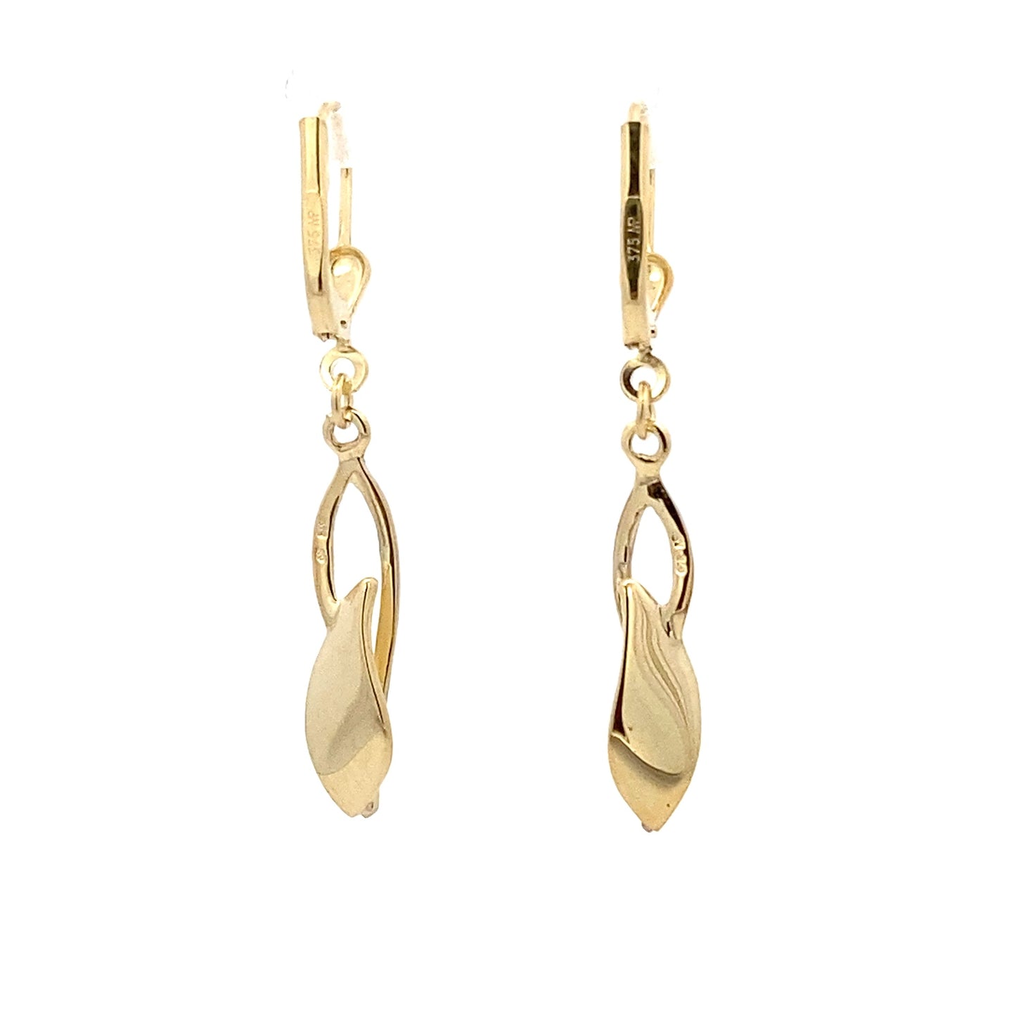 Yellow and White Gold Fancy Drop Earrings Gardiner Brothers