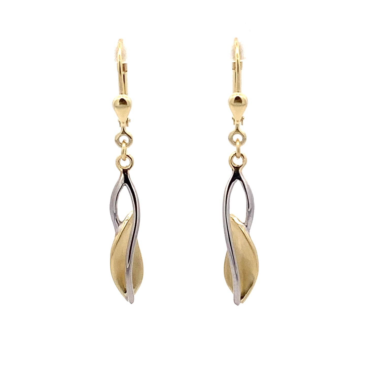 Yellow and White Gold Fancy Drop Earrings Gardiner Brothers