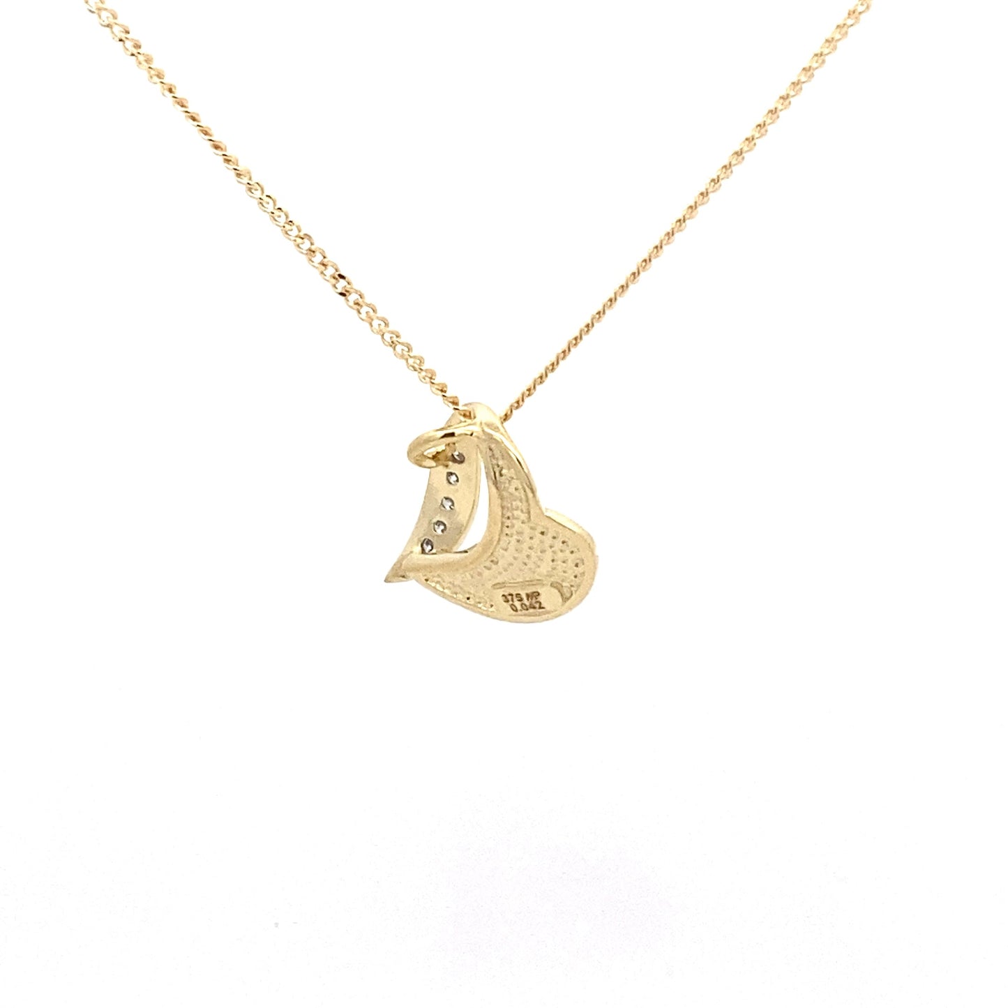Yellow and White Gold Open Diamond Heart Shaped Pendant Gardiner Brothers