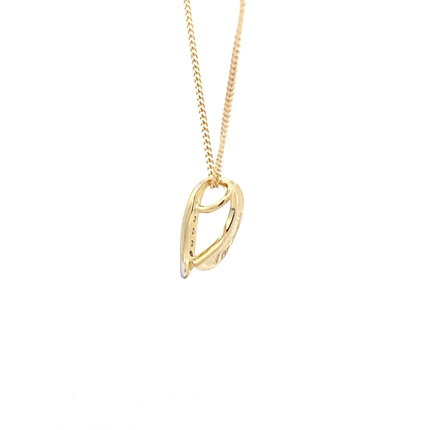 Yellow and White Gold Open Diamond Heart Shaped Pendant Gardiner Brothers