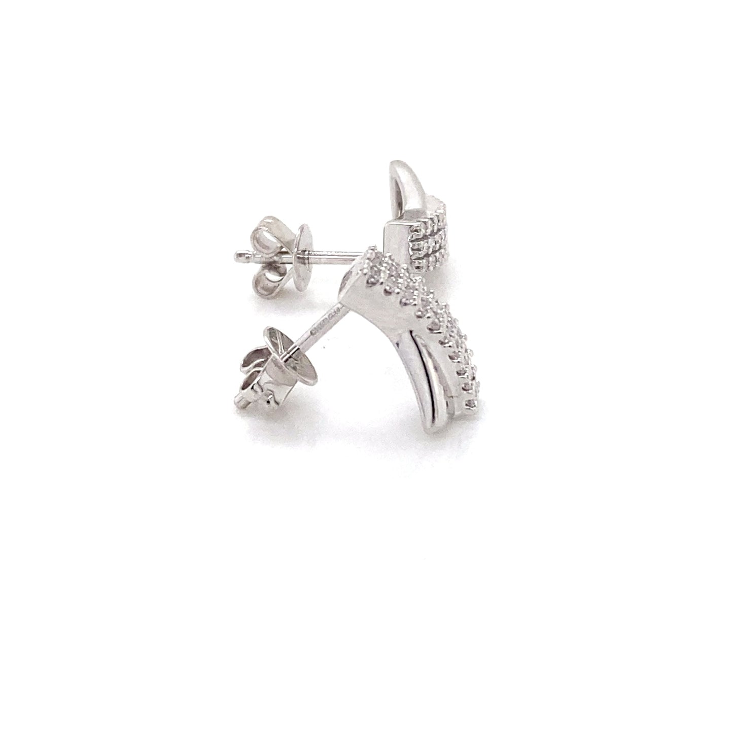 White Gold Diamond Cross Over Earrings Gardiner Brothers