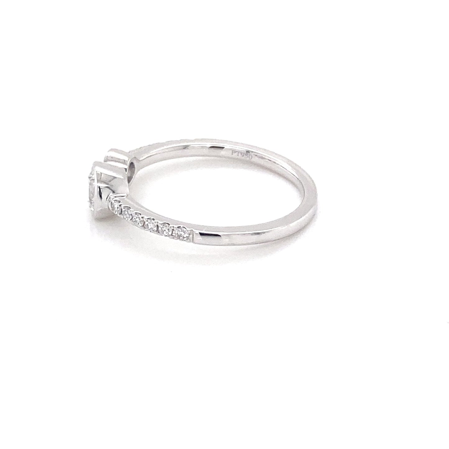 Round Brilliant Cut Diamond 2 Stone Ring with Diamond Set Shoulders Gardiner Brothers