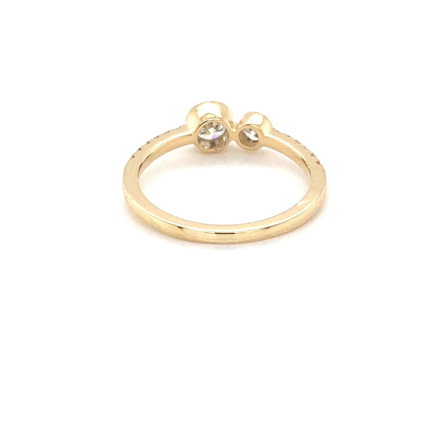 Round Brilliant Cut Diamond 2 Stone Ring with Diamond Set Shoulders Gardiner Brothers