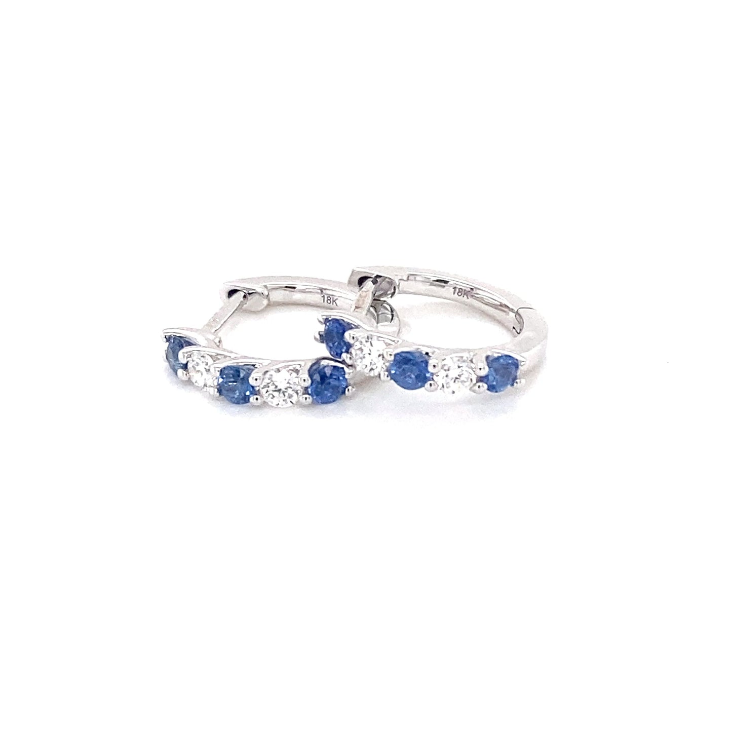 Sapphire and Diamond Hoop Style Earrings Gardiner Brothers