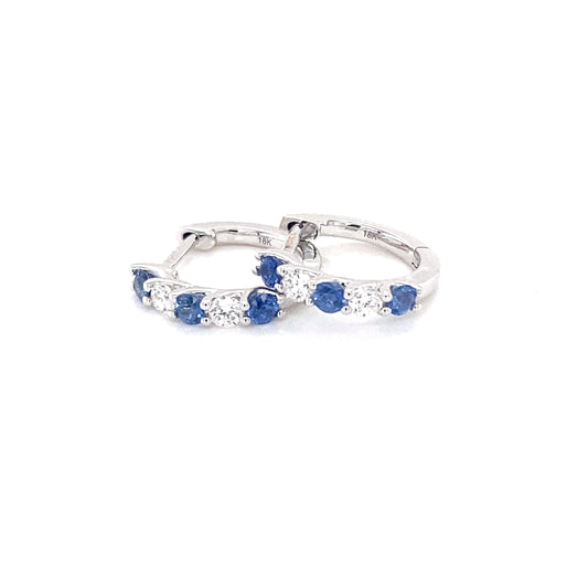 Sapphire and Diamond Hoop Style Earrings  Gardiner Brothers