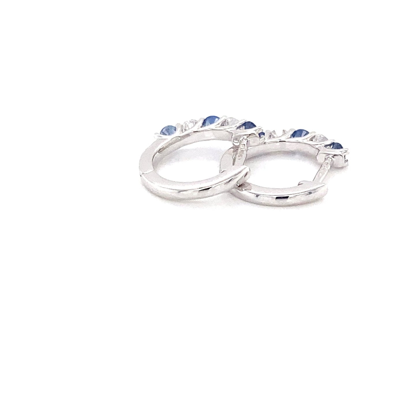 Sapphire and Diamond Hoop Style Earrings Gardiner Brothers