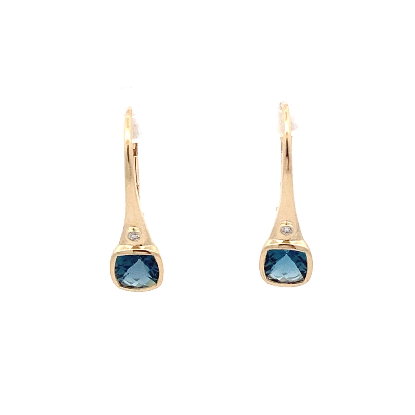 London Blue Topaz and Diamond Drop Earrings Gardiner Brothers