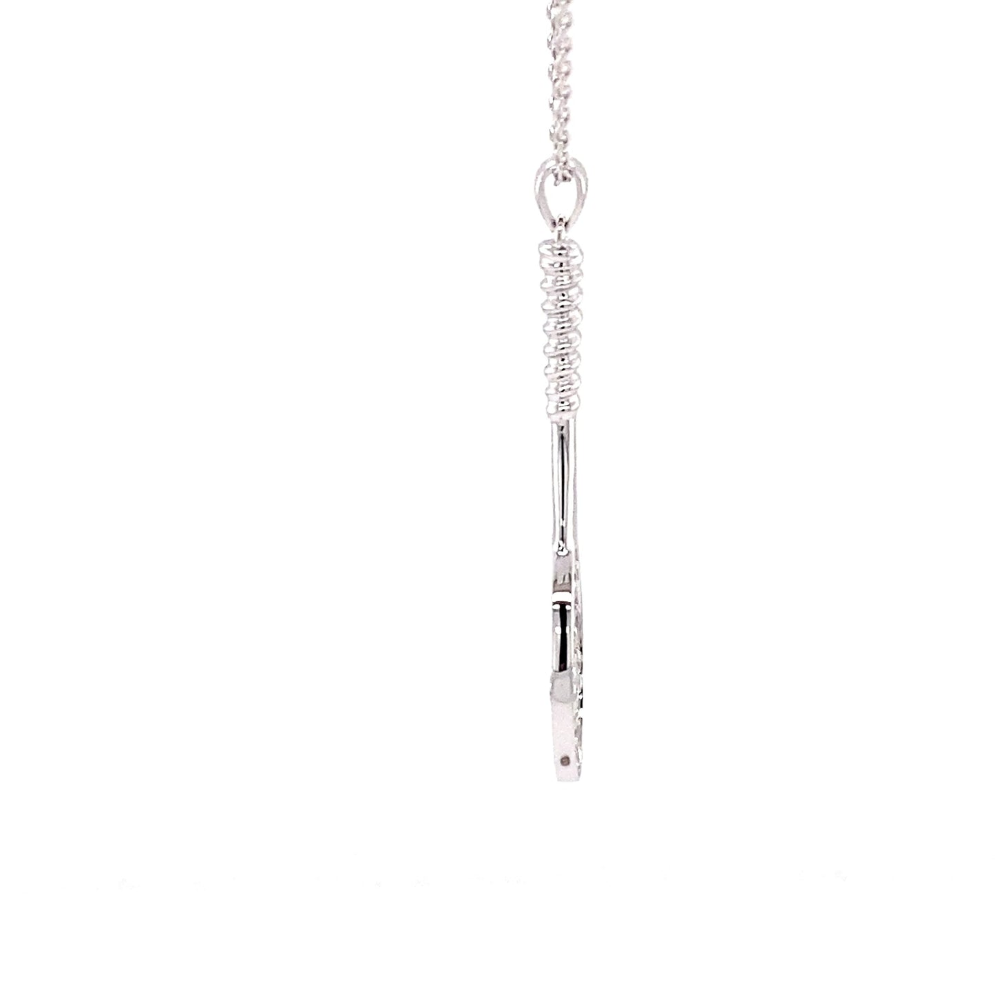 White Gold Diamond Set Tennis Racket Pendant Gardiner Brothers
