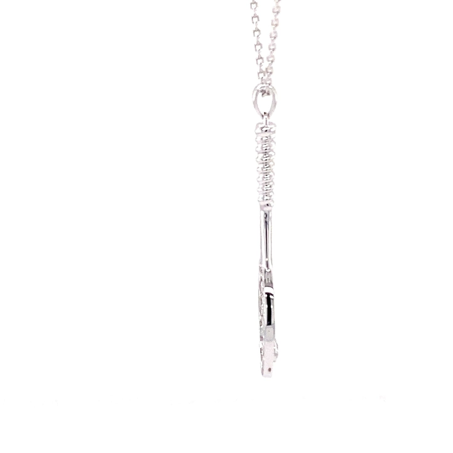 White Gold Diamond Set Tennis Racket Pendant Gardiner Brothers