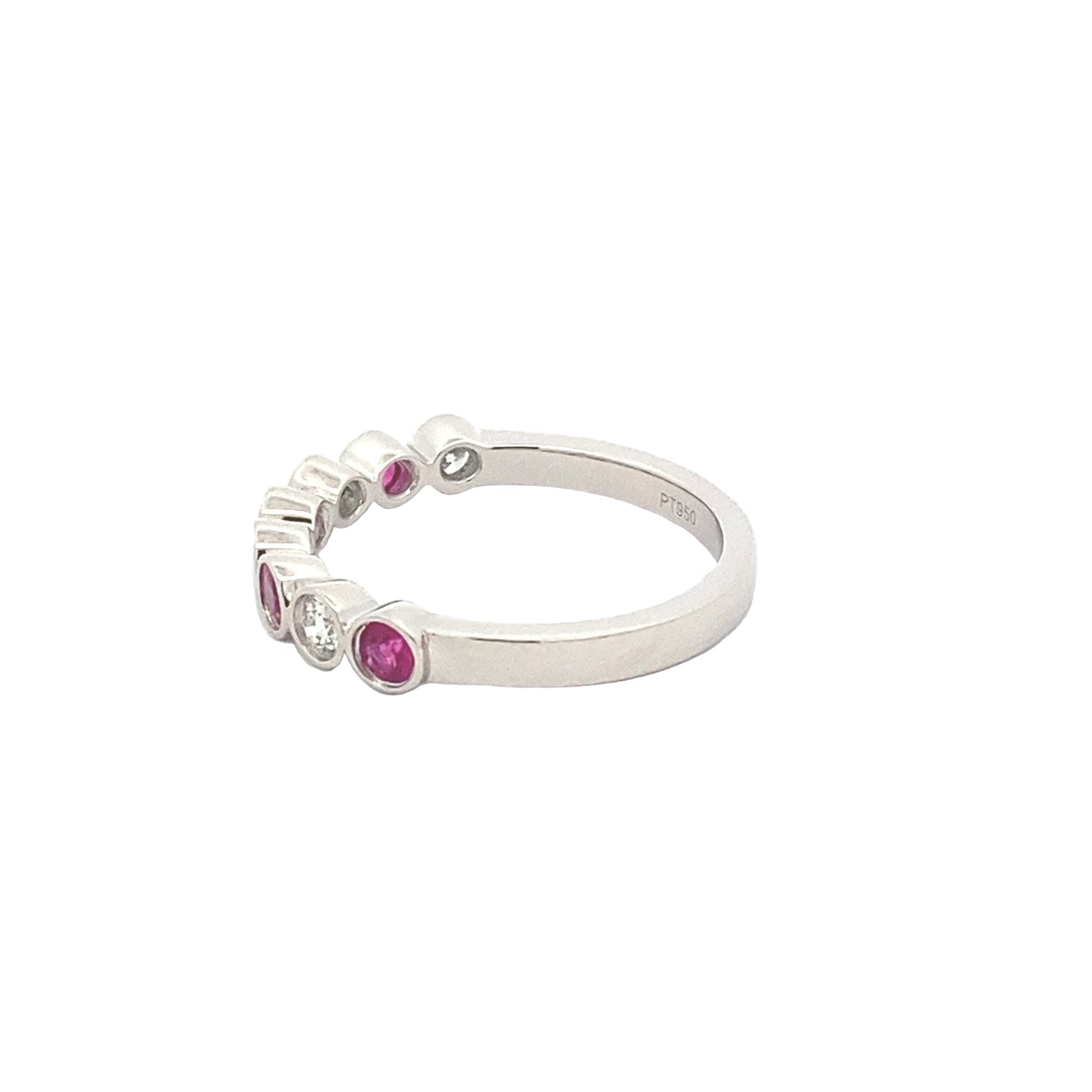 Pink Sapphire and Round Brilliant Cut Diamond Eternity Ring Gardiner Brothers