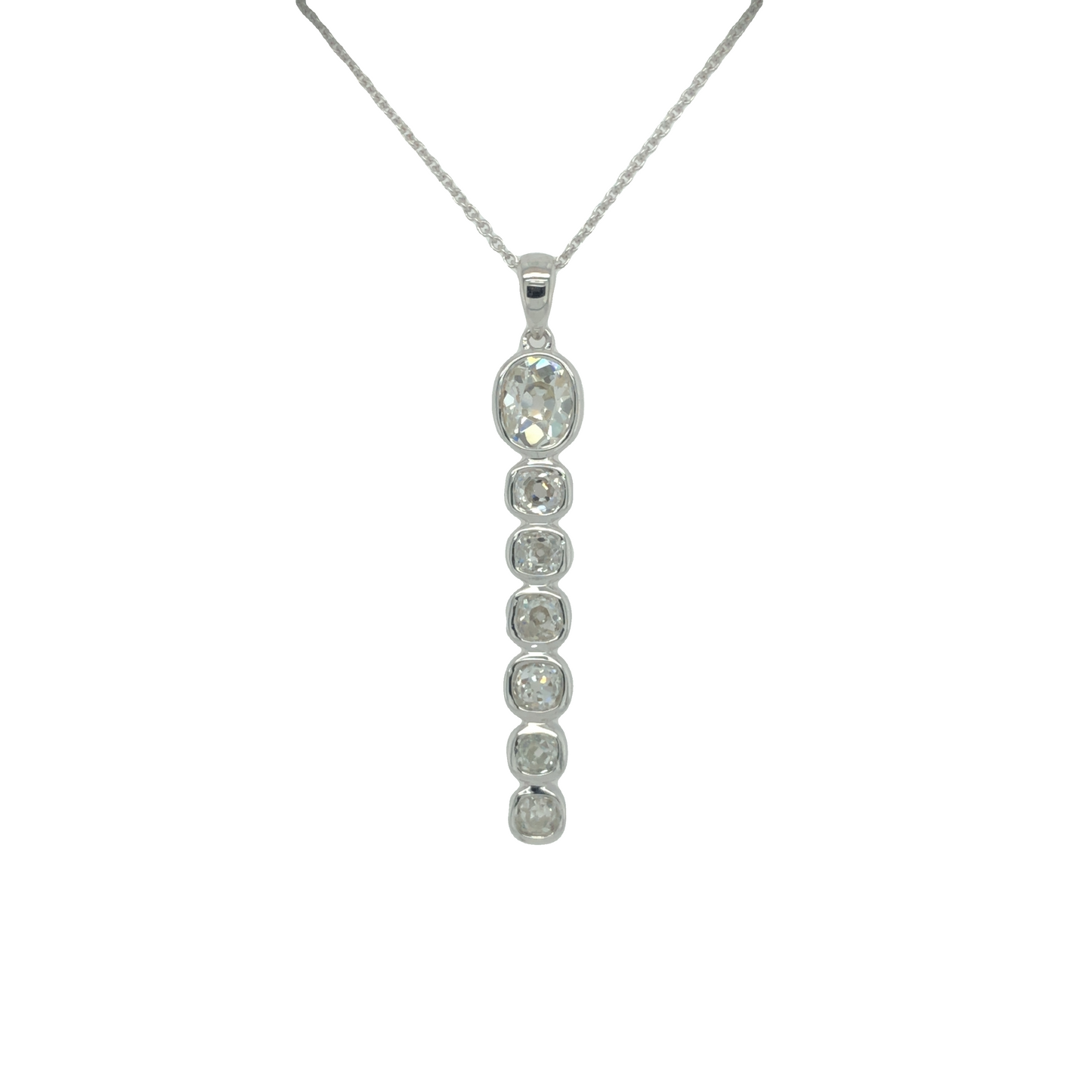 7 Stone Diamond Drop Pendant Gardiner Brothers