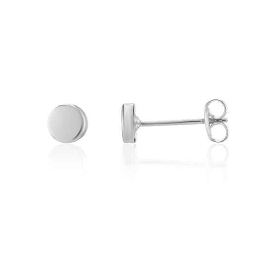White Gold Flat Circle Earrings Gardiner Brothers