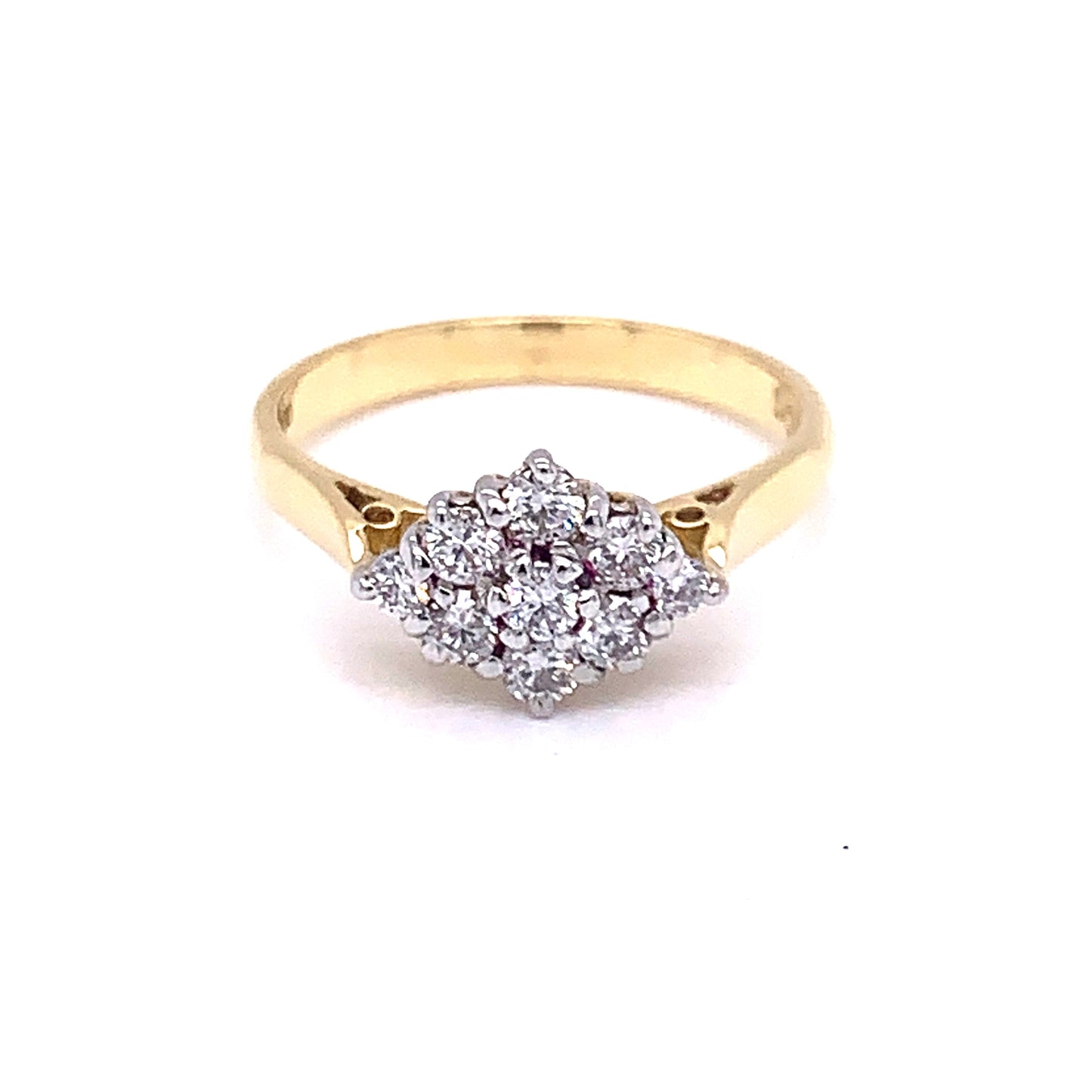9 Round Brilliant Cut Diamond Cluster Ring gardiner-brothers