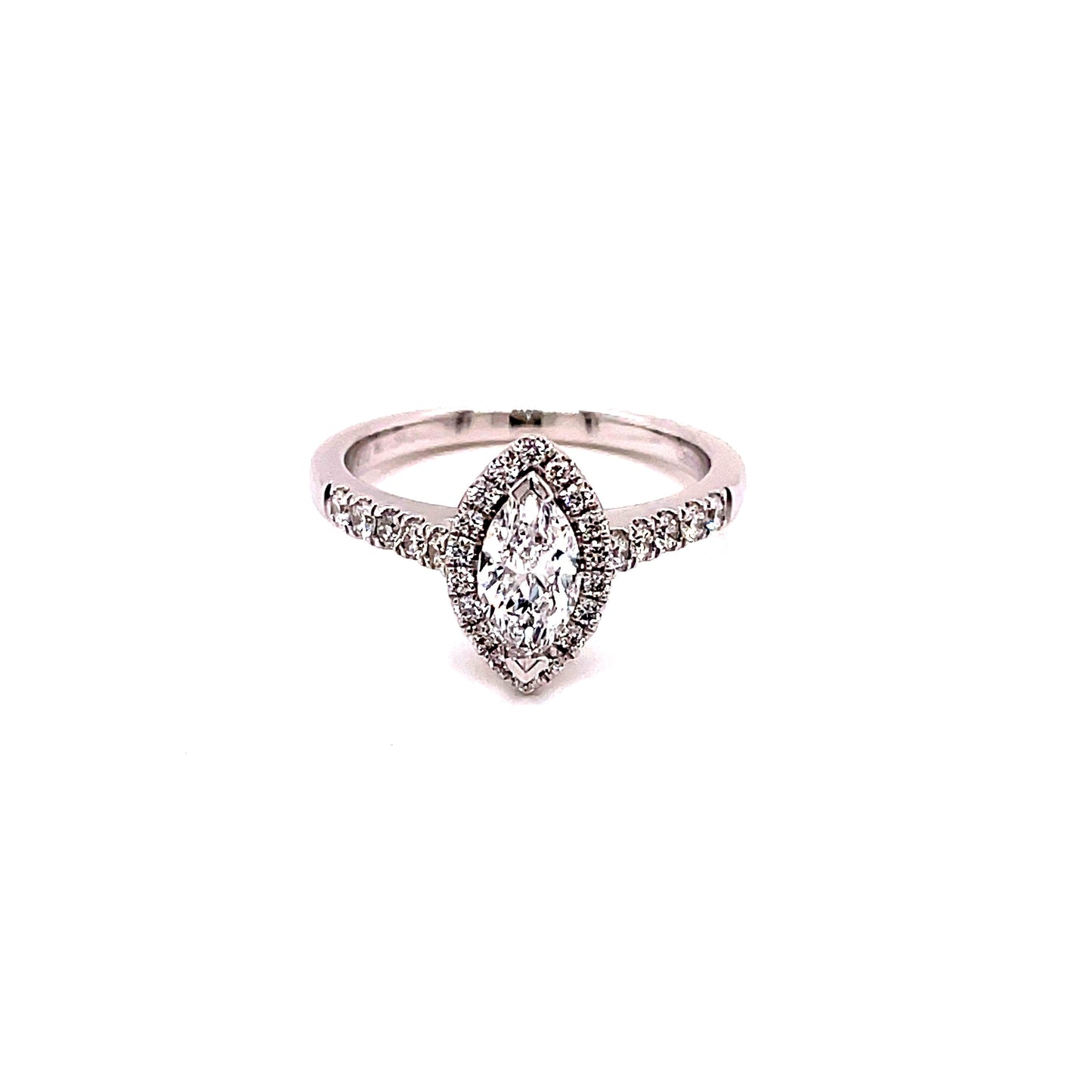 Marquise Shaped Diamond Halo Style Ring - 0.85cts Gardiner Brothers