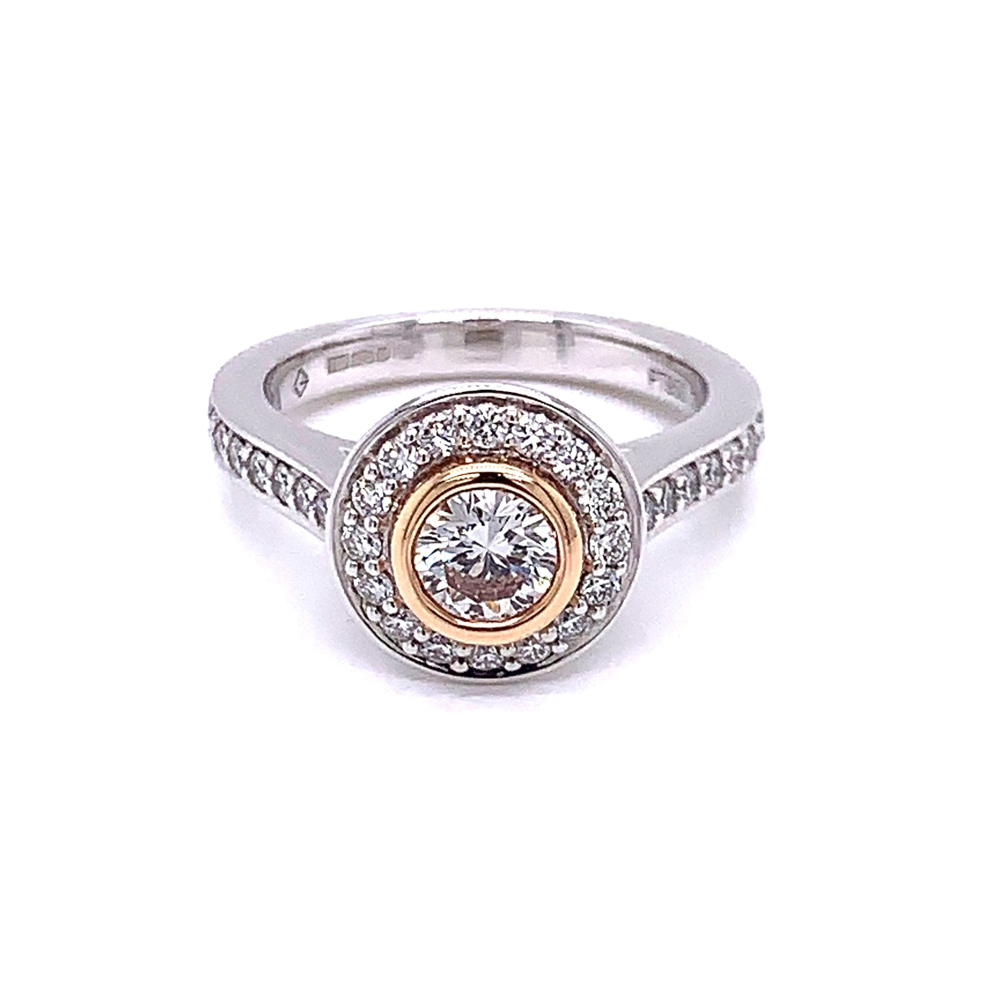Aurora Diamond set in a Halo Style Ring - 1.00cts Gardiner Brothers