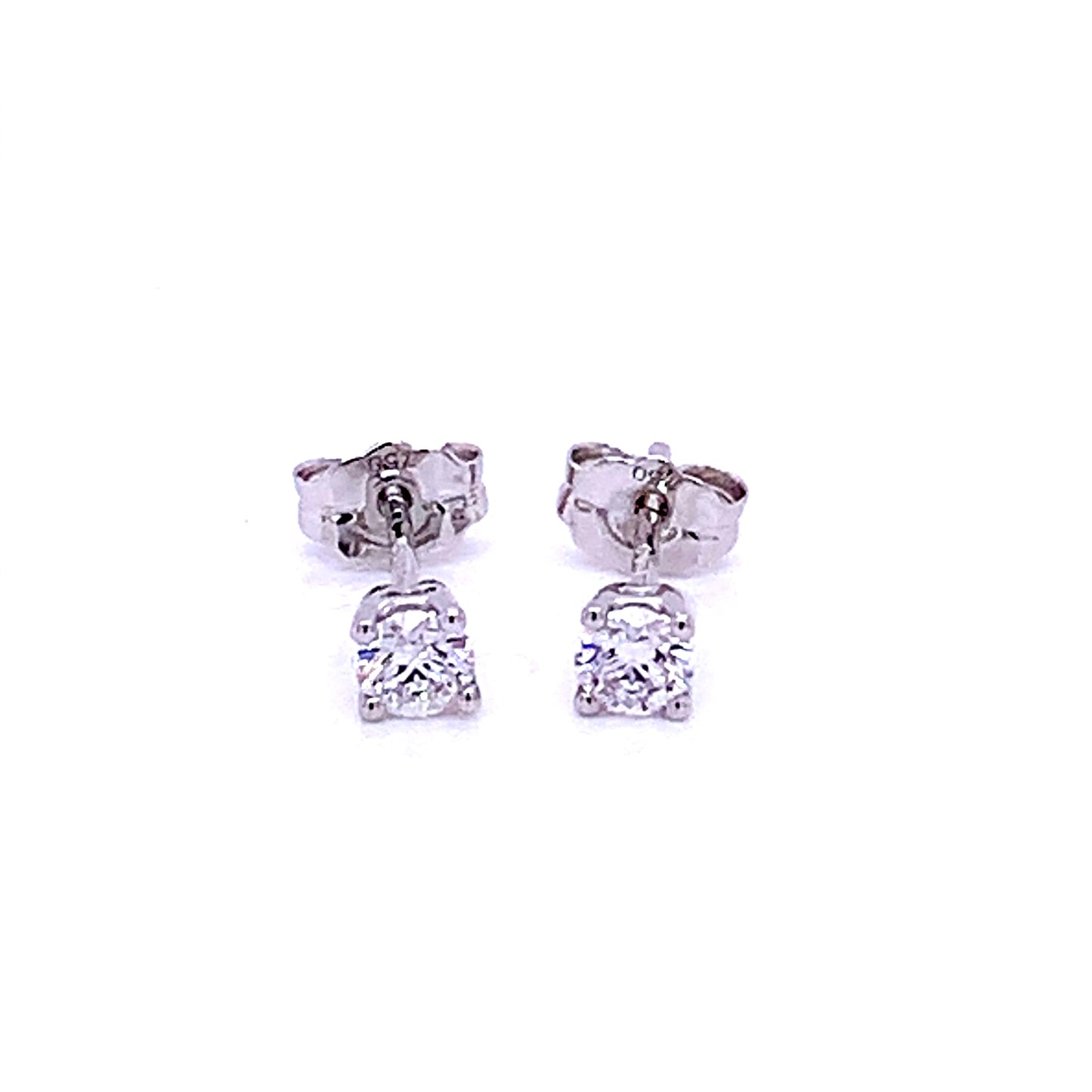 Round Brilliant Cut Diamond Solitaire Earrings - 0.20cts Gardiner Brothers