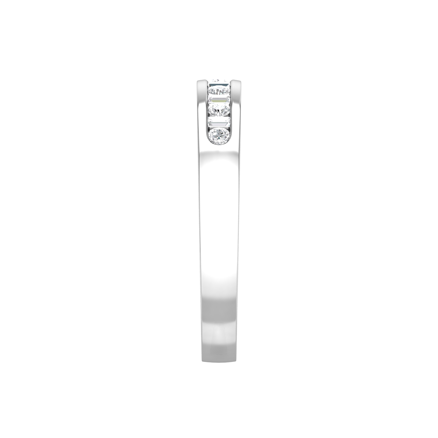 Round Brilliant and Baguette Cut Diamond Set Wedding Band  Gardiner Brothers