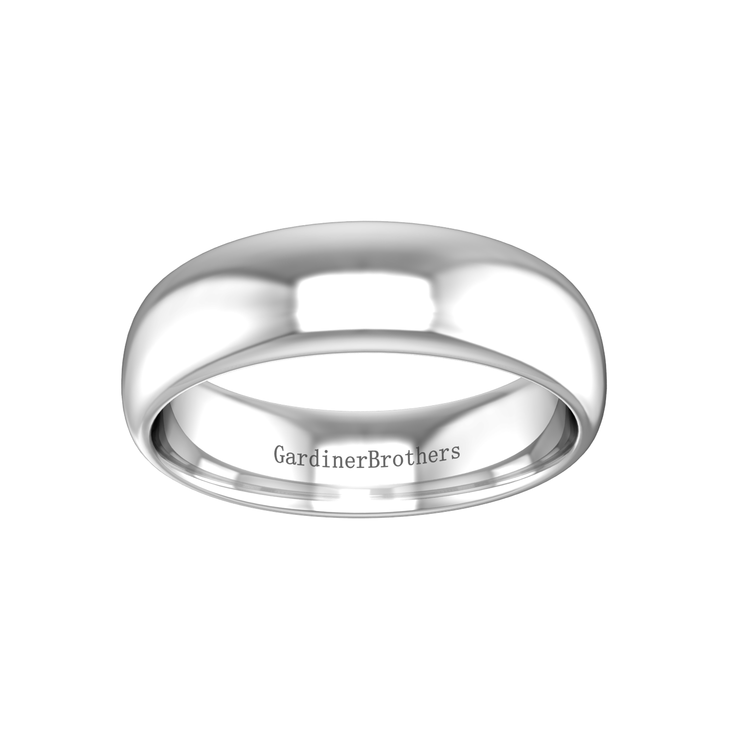 Plain Wedding Band In A "D" Shape Profile Gardiner Brothers
