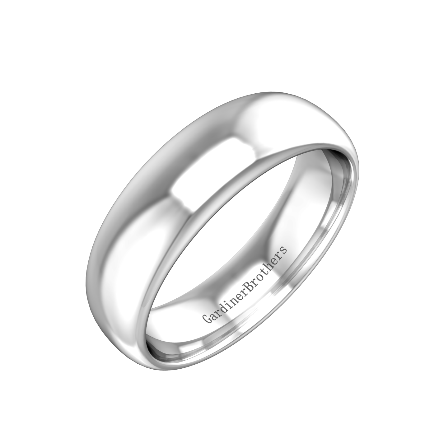 Plain Wedding Band In A "D" Shape Profile Gardiner Brothers