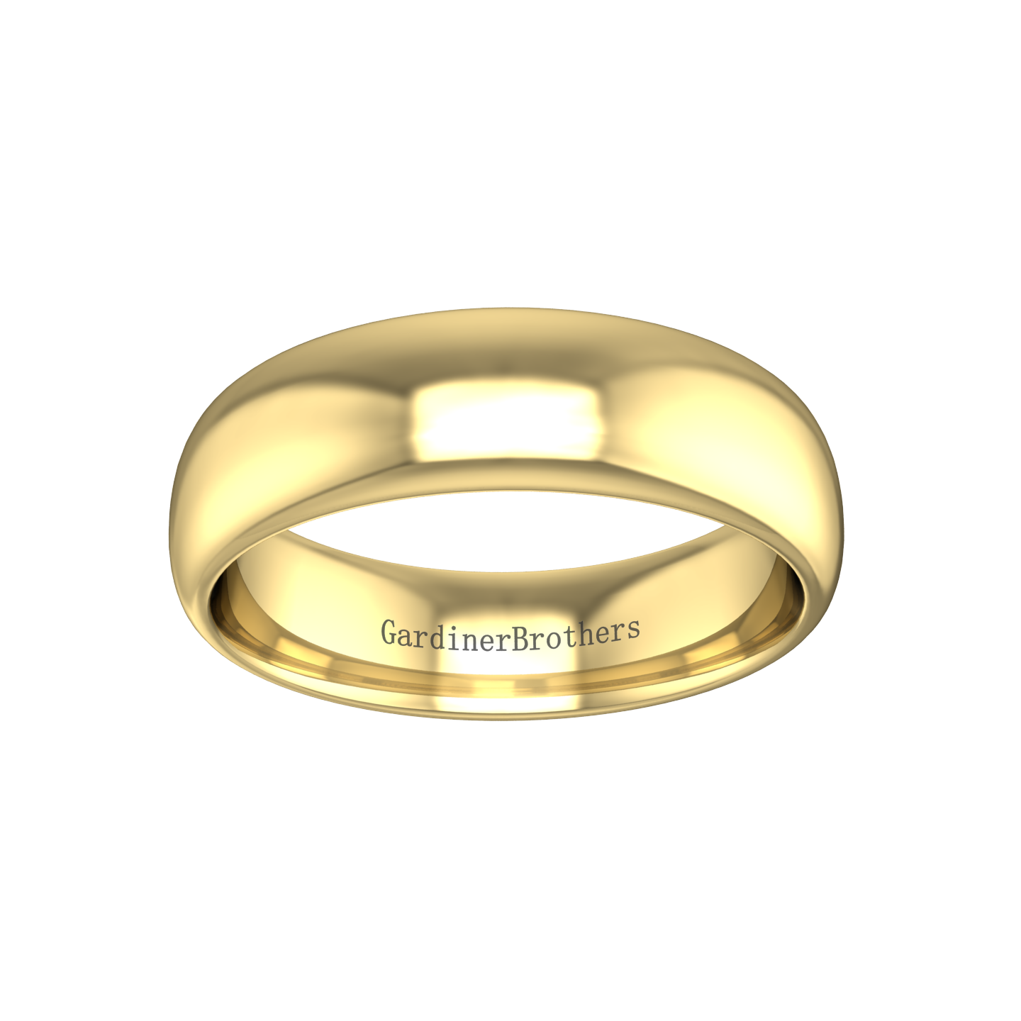 Plain Wedding Band In A "D" Shape Profile Gardiner Brothers