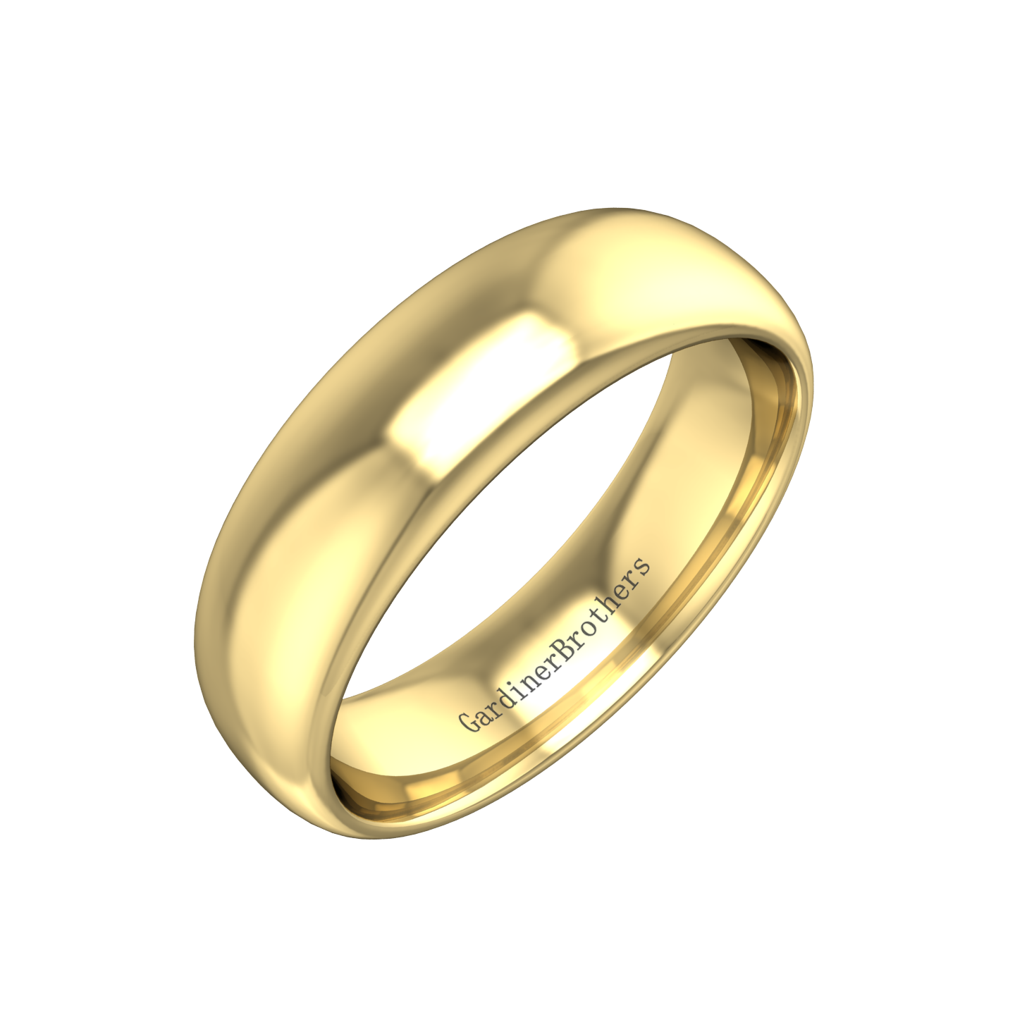 Plain Wedding Band In A "D" Shape Profile Gardiner Brothers