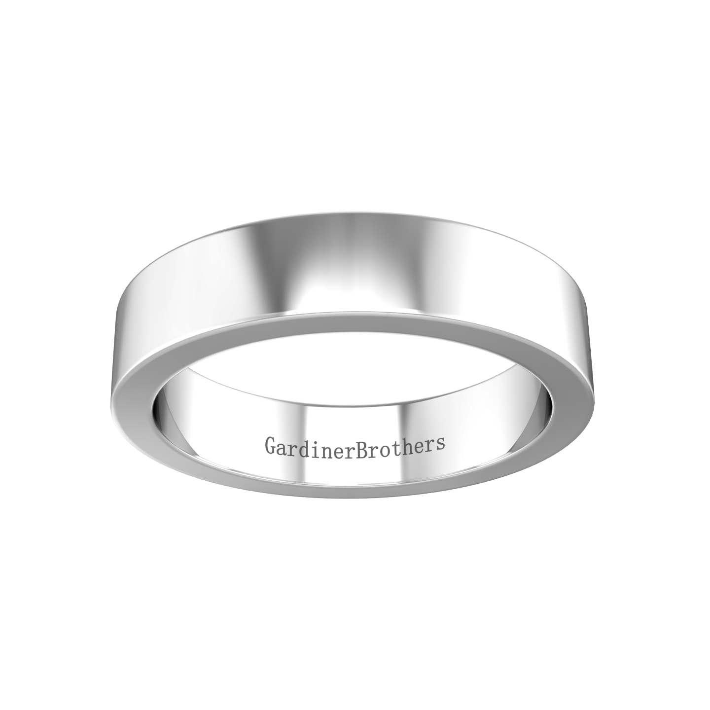 Plain Wedding Ring With A Flat Profile Inside and Out Gardiner Brothers