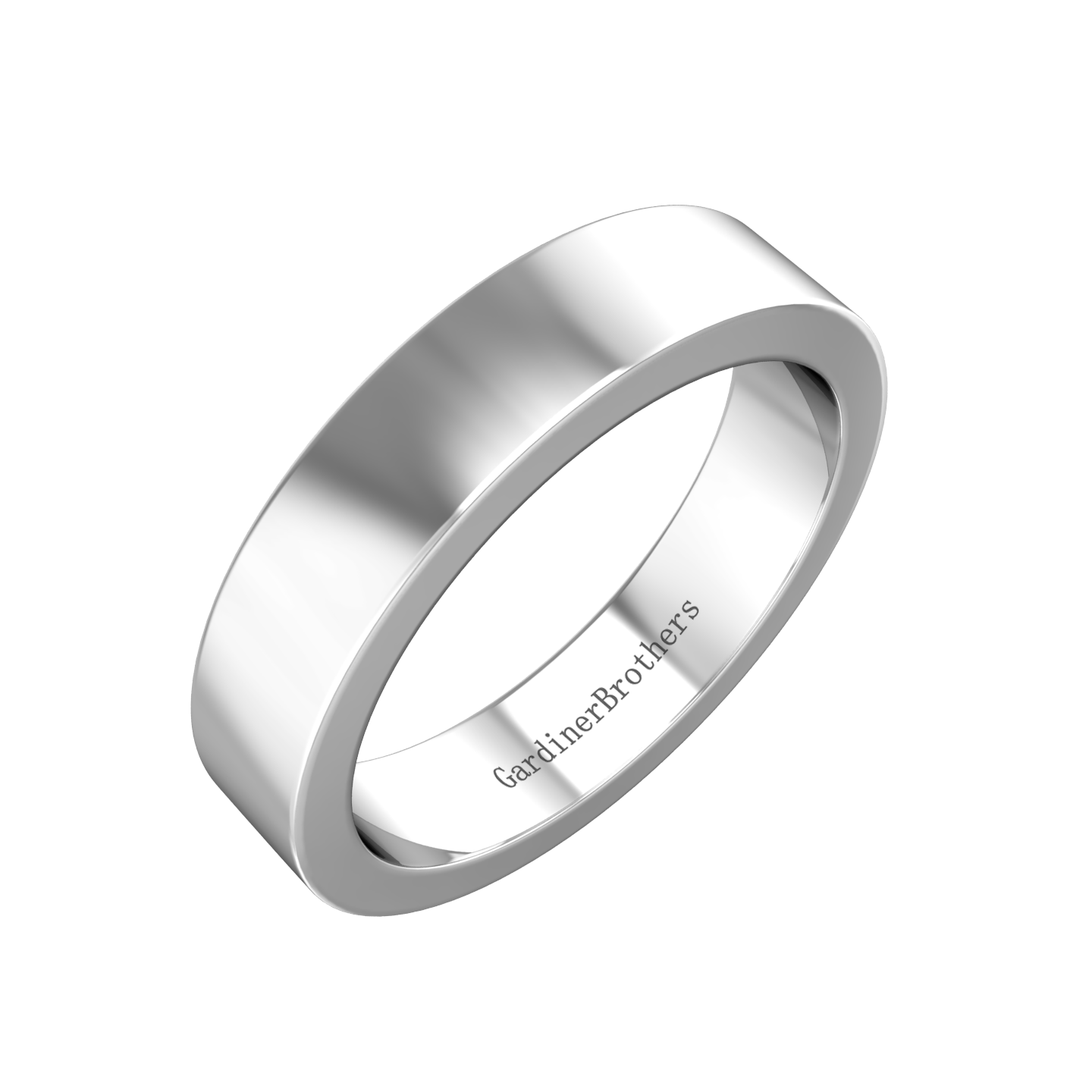 Plain Wedding Ring With A Flat Profile Inside and Out Gardiner Brothers