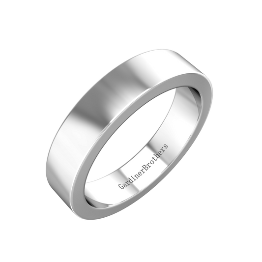 Plain Wedding Ring With A Flat Profile Inside and Out  Gardiner Brothers