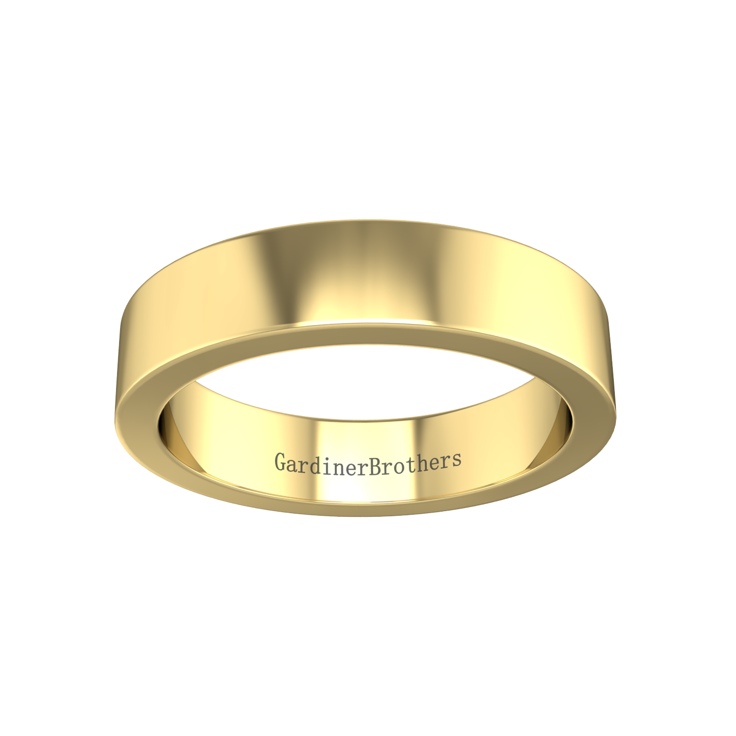 Plain Wedding Ring With A Flat Profile Inside and Out Gardiner Brothers
