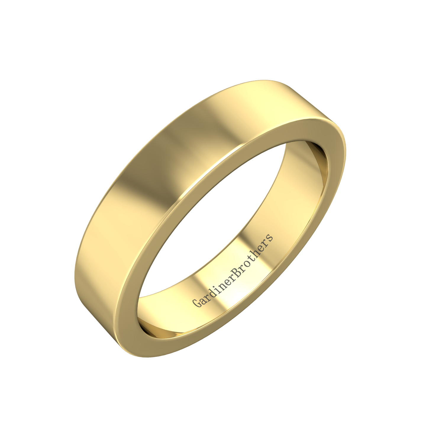 Plain Wedding Ring With A Flat Profile Inside and Out Gardiner Brothers