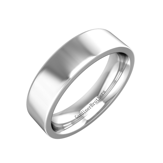 Plain Wedding Ring In A Flat Profile Outside and Court Inside  Gardiner Brothers