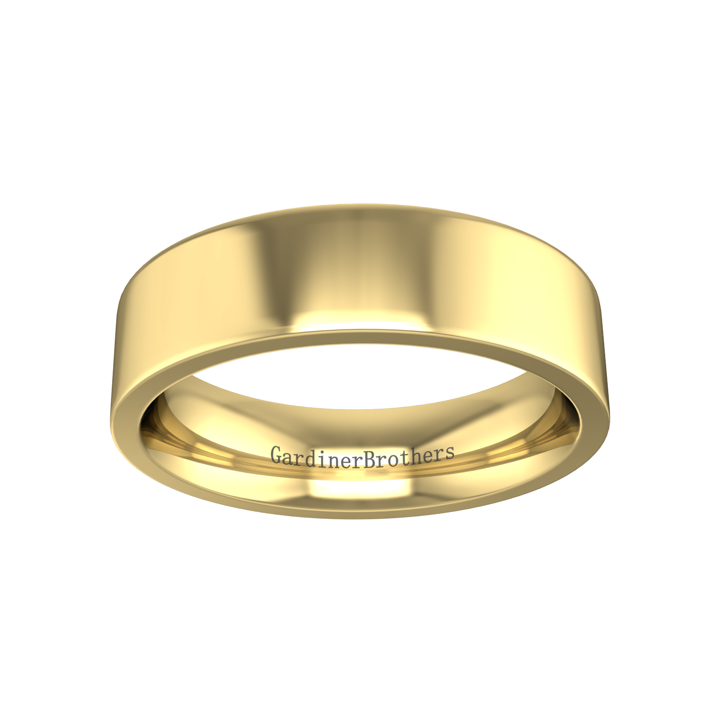 Plain Wedding Ring In A Flat Profile Outside and Court Inside  Gardiner Brothers