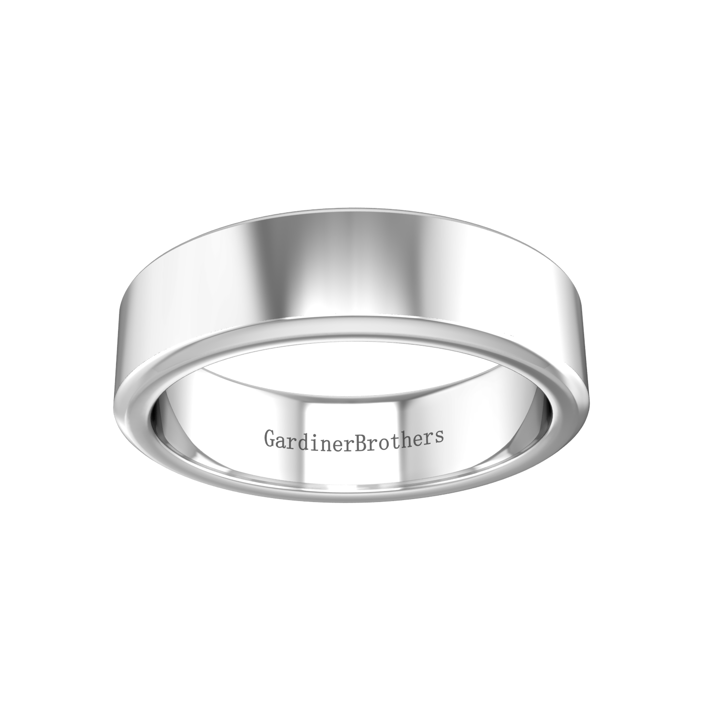 Plain Wedding Ring With A Flat Outside Profile and Bevelled Edge Gardiner Brothers