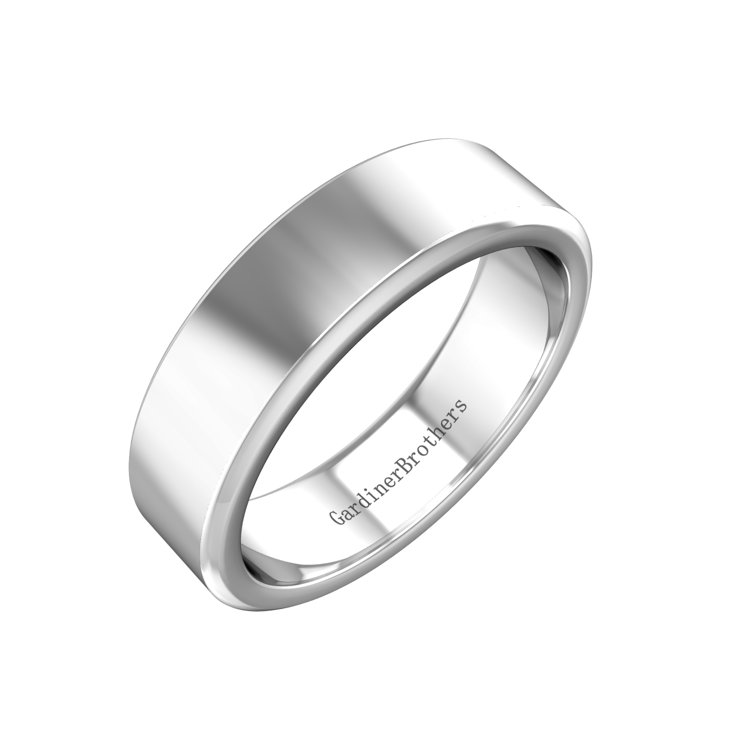 Plain Wedding Ring With A Flat Outside Profile and Bevelled Edge Gardiner Brothers