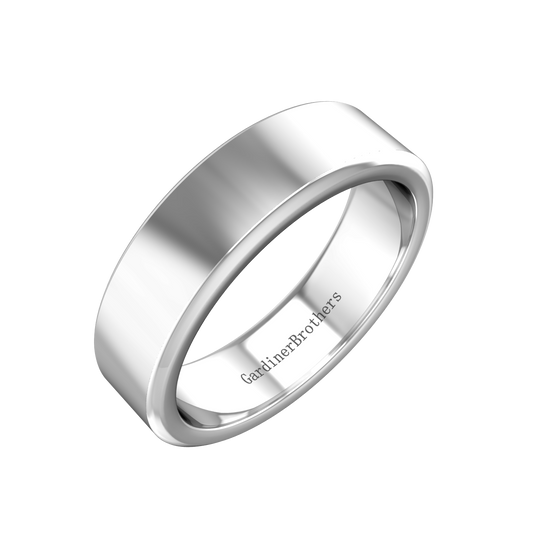 Plain Wedding Ring With A Flat Outside Profile and Bevelled Edge  Gardiner Brothers