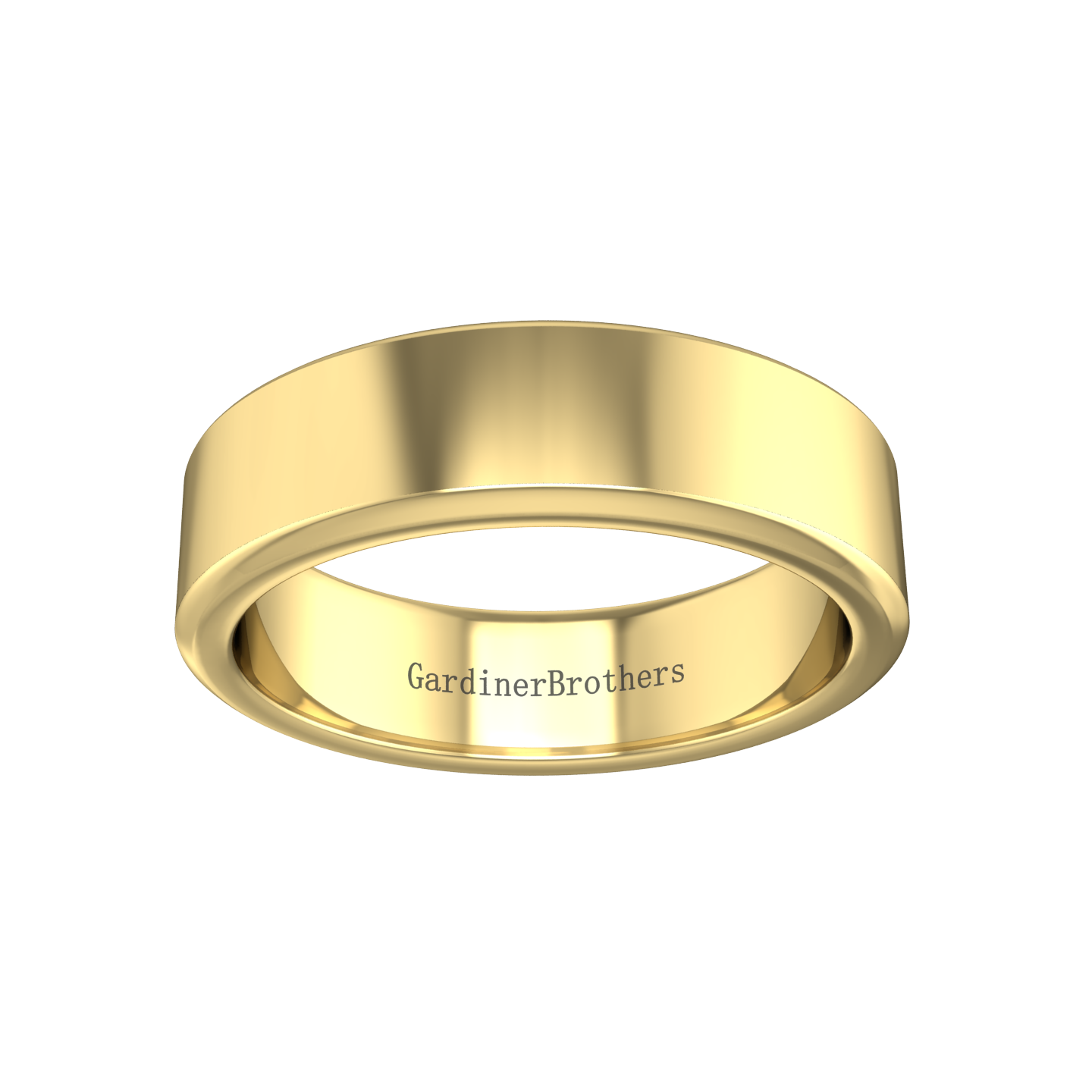 Plain Wedding Ring With A Flat Outside Profile and Bevelled Edge Gardiner Brothers