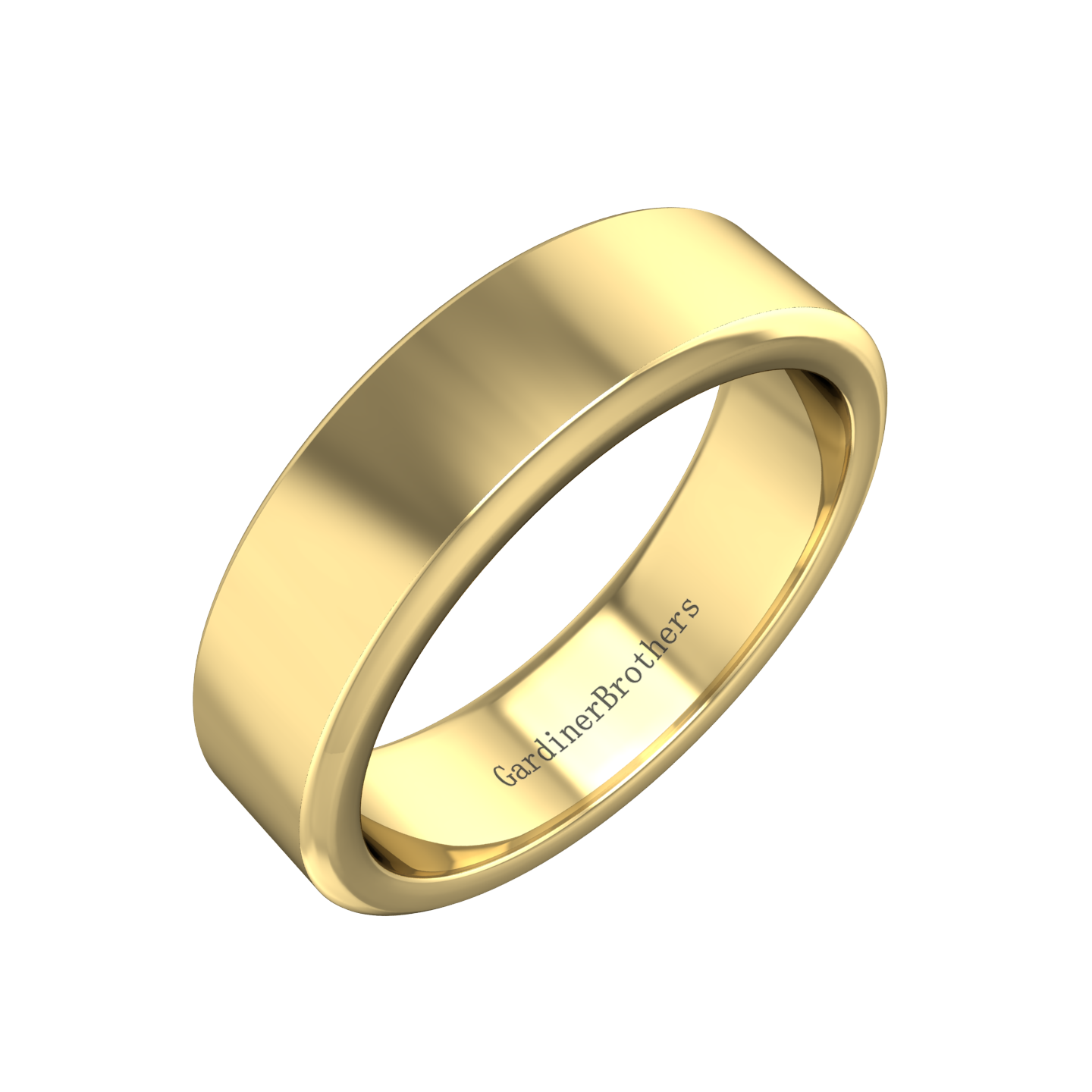 Plain Wedding Ring With A Flat Outside Profile and Bevelled Edge Gardiner Brothers