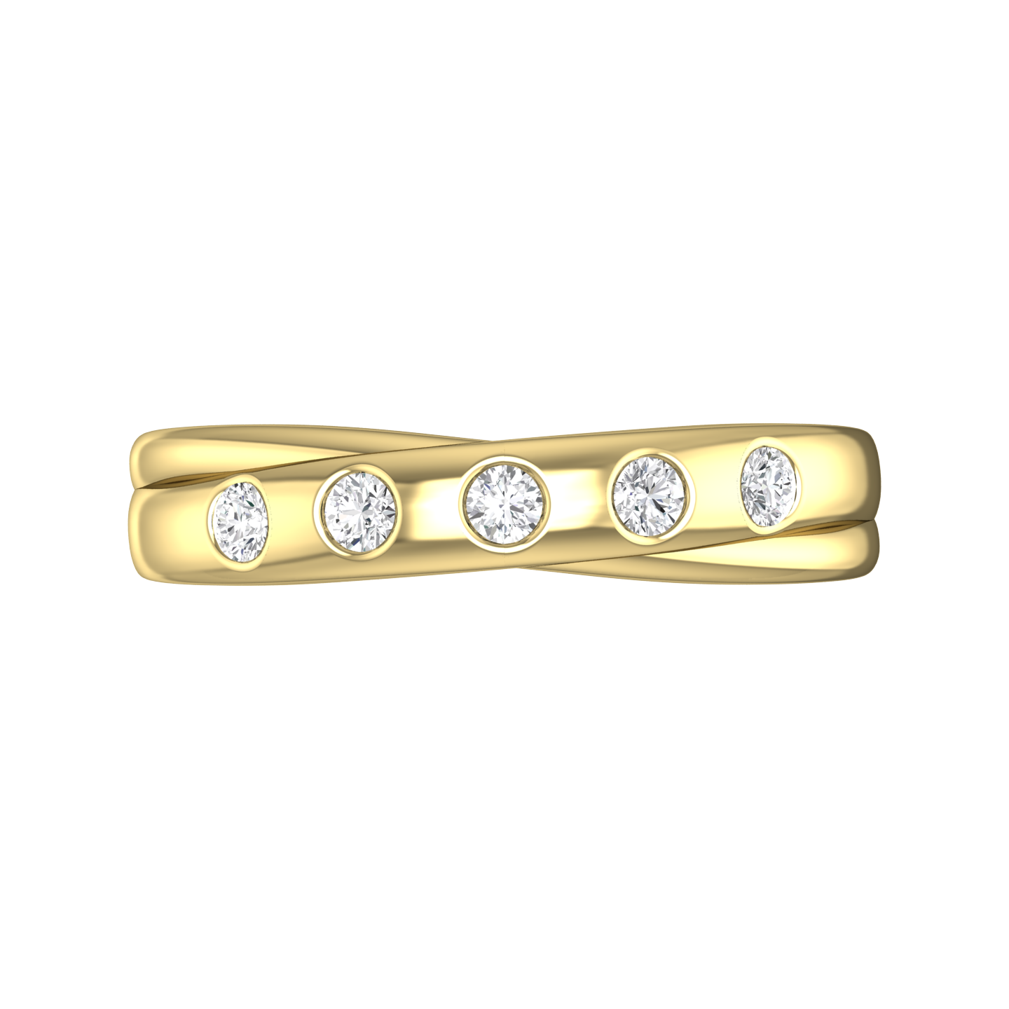 Round Brilliant Cut Diamond Cross-Over Wedding Band Gardiner Brothers