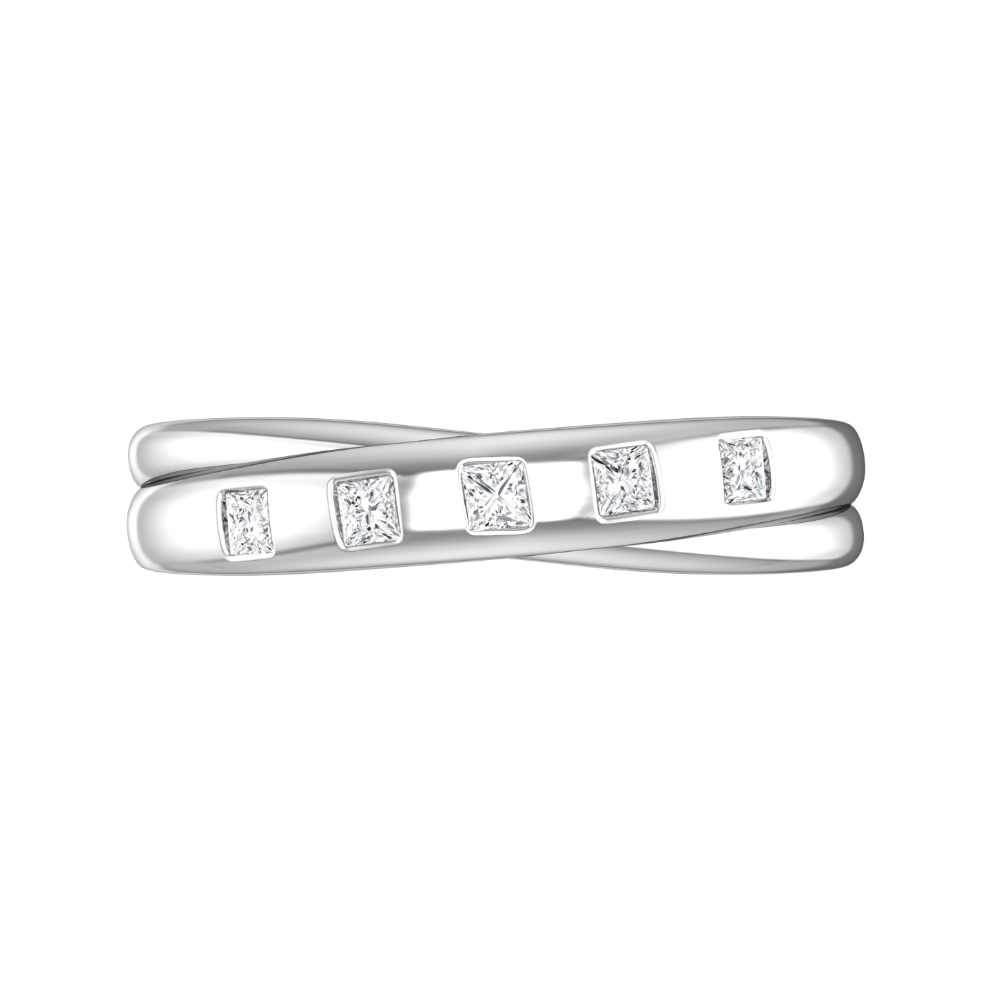 Princess Cut Diamond Cross-Over Wedding Band Gardiner Brothers