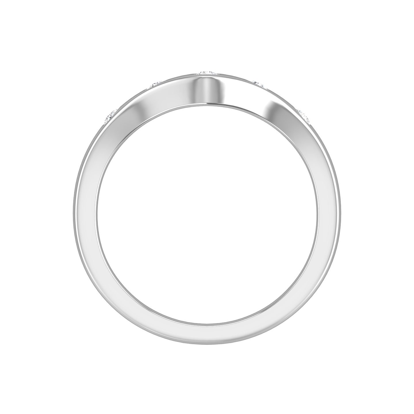 Bow Shaped Wedding Ring with 5 Round Brilliant Cut Diamonds Gardiner Brothers