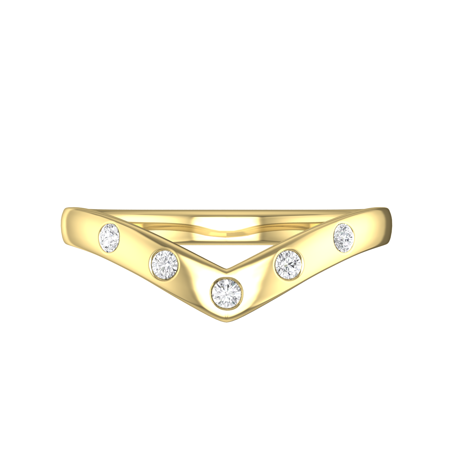 Bow Shaped Wedding Ring with 5 Round Brilliant Cut Diamonds Gardiner Brothers