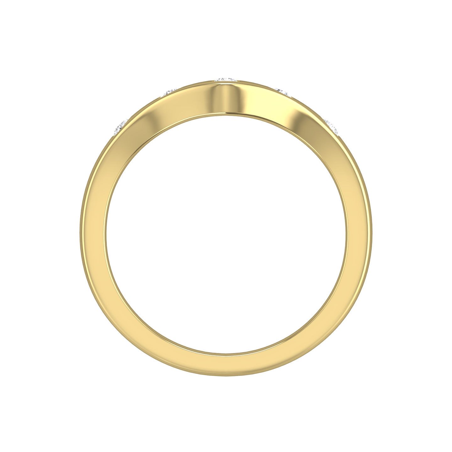 Bow Shaped Wedding Ring with 5 Round Brilliant Cut Diamonds Gardiner Brothers