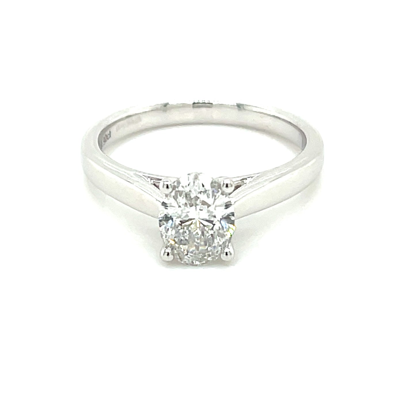 Oval Shaped Aurora Cut Diamond Solitaire Ring - 0.90cts Gardiner Brothers