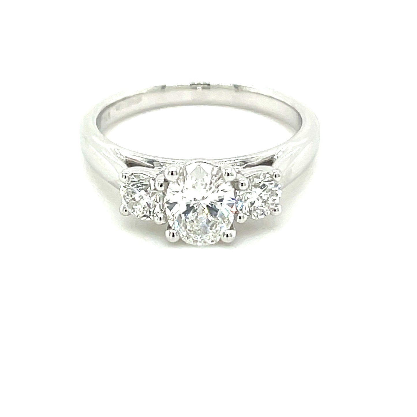 Aurora Oval and Round Diamond 3 Stone ring - 1.15cts Gardiner Brothers