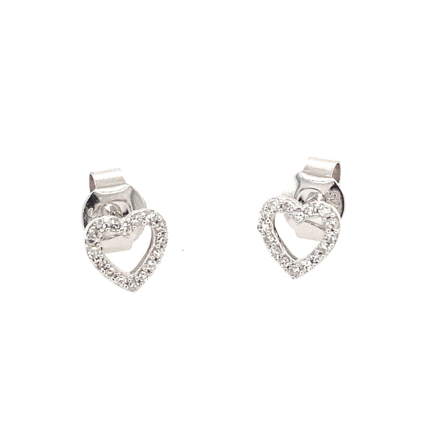 White Gold Heart Shaped Diamond Earrings Gardiner Brothers