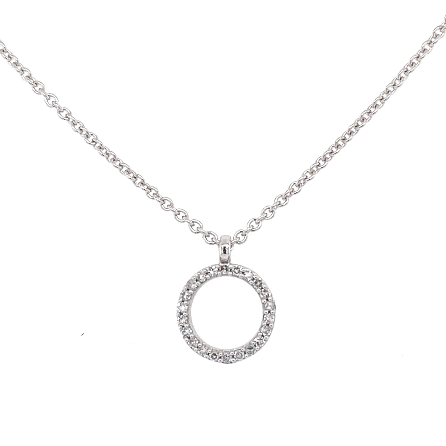 White Gold Diamond Circle Pendant Gardiner Brothers