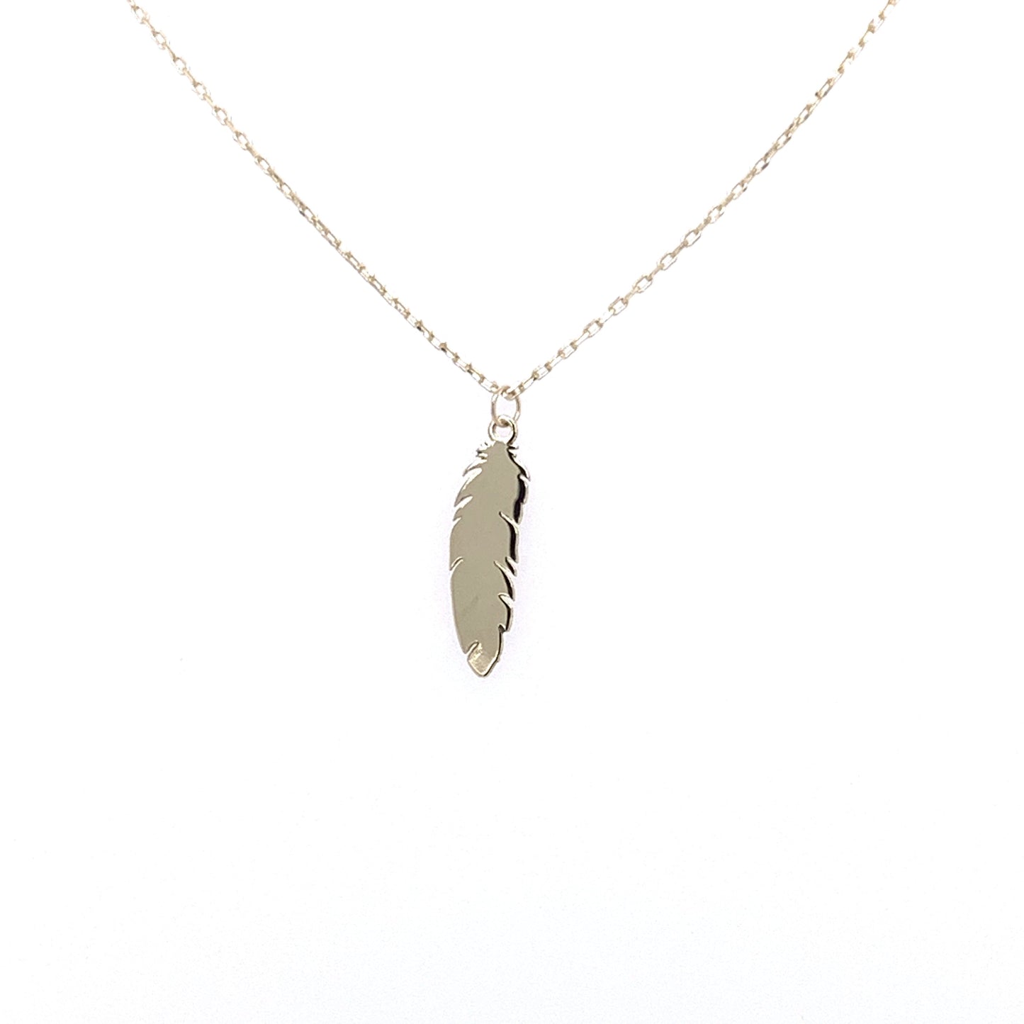 Yellow Gold Feather Pendant Gardiner Brothers