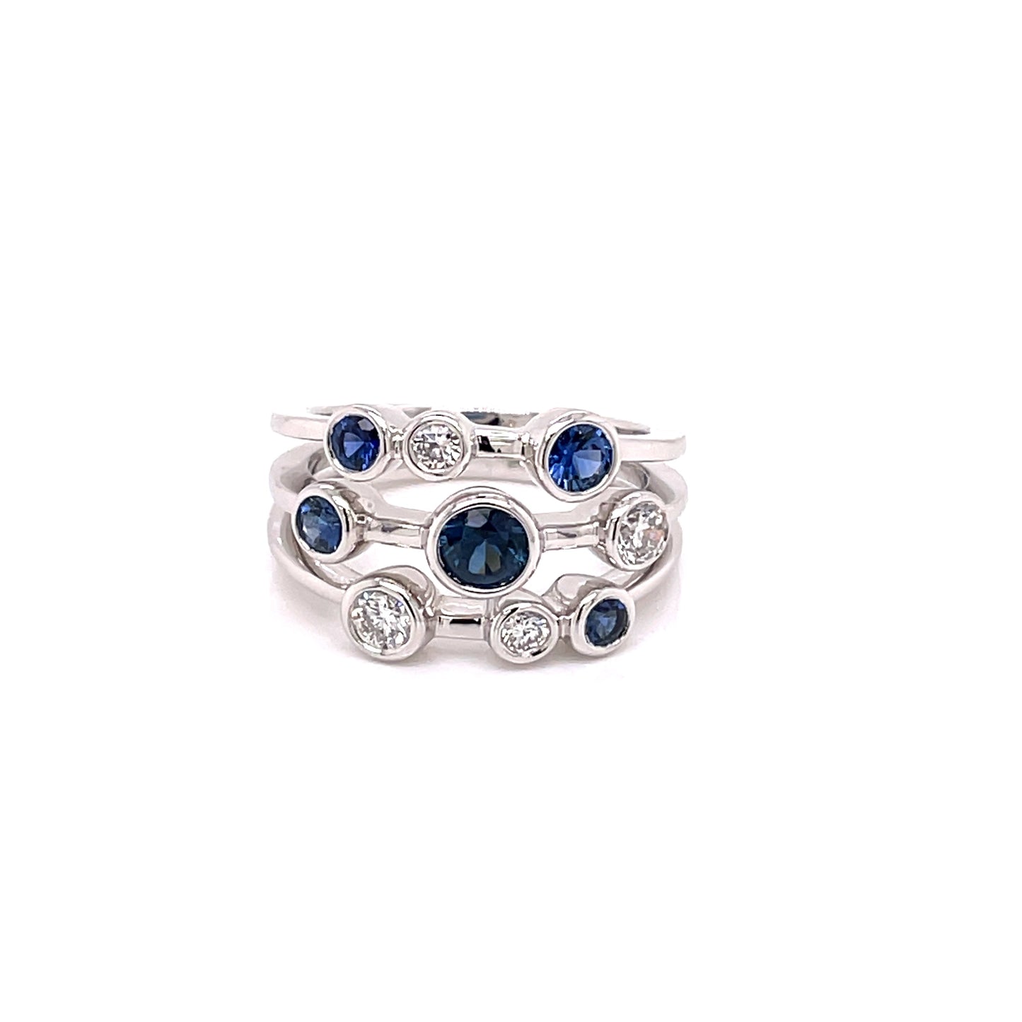 Sapphire and Diamond Bubble Style Ring Gardiner Brothers