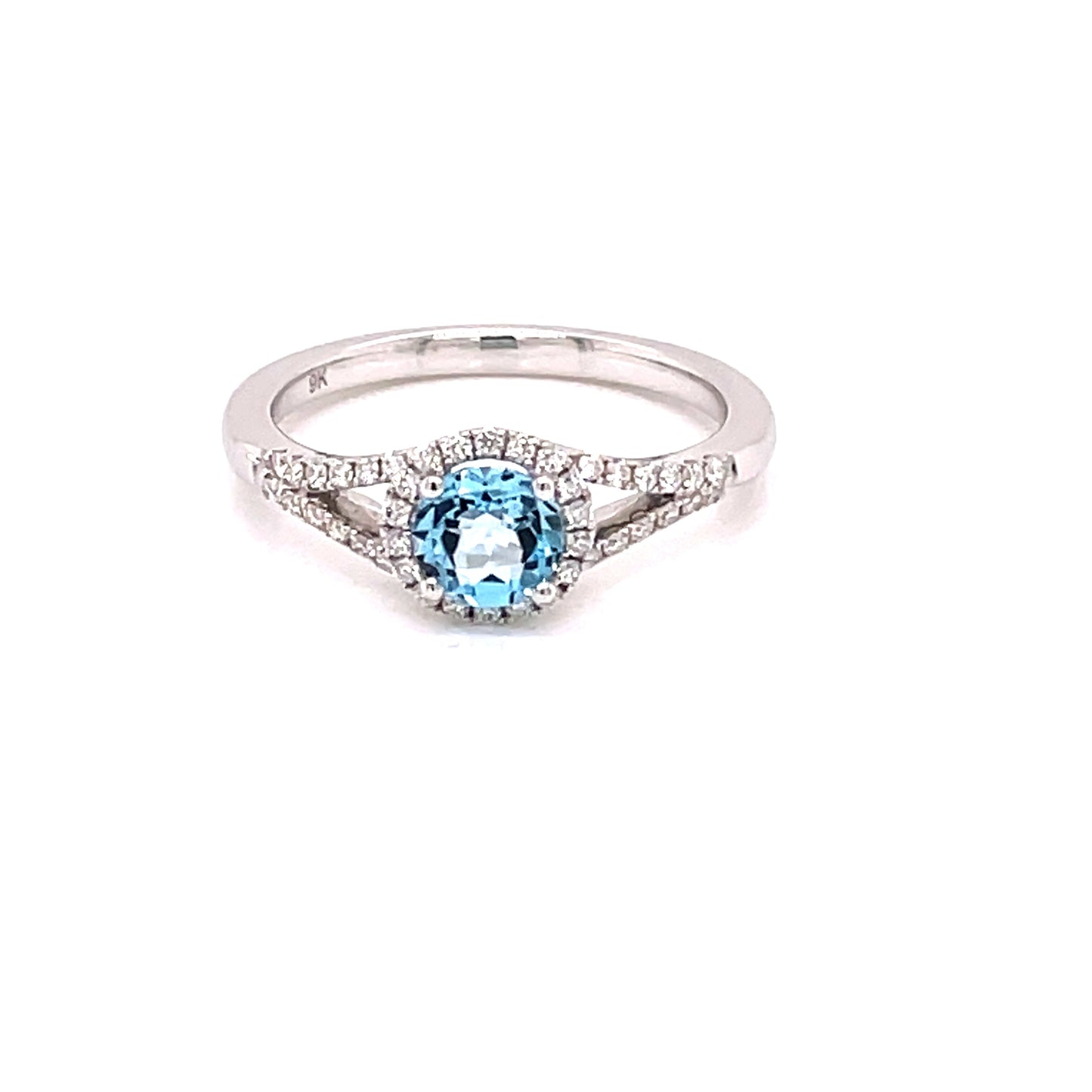 Topaz and Diamond Halo Ring Gardiner Brothers