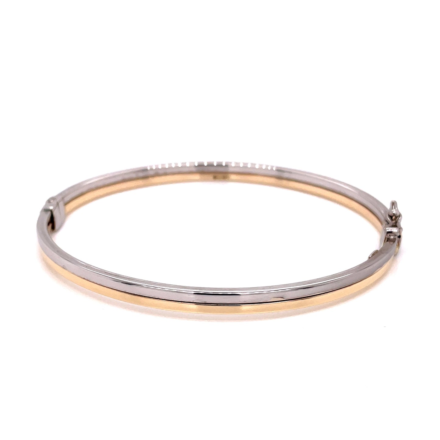 Yellow and White Gold Double Row Bangle Gardiner Brothers